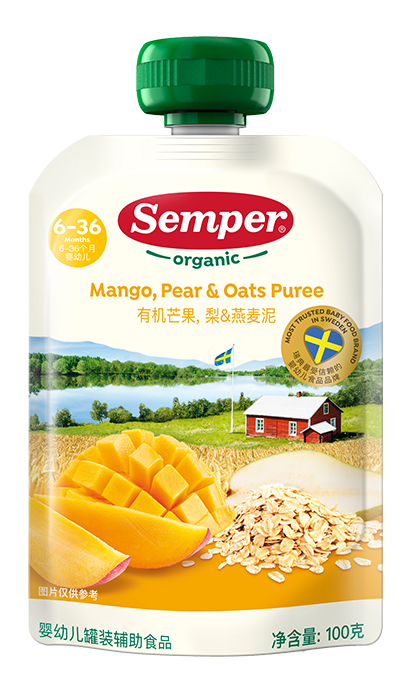 Mango, Pear & Oats Puree